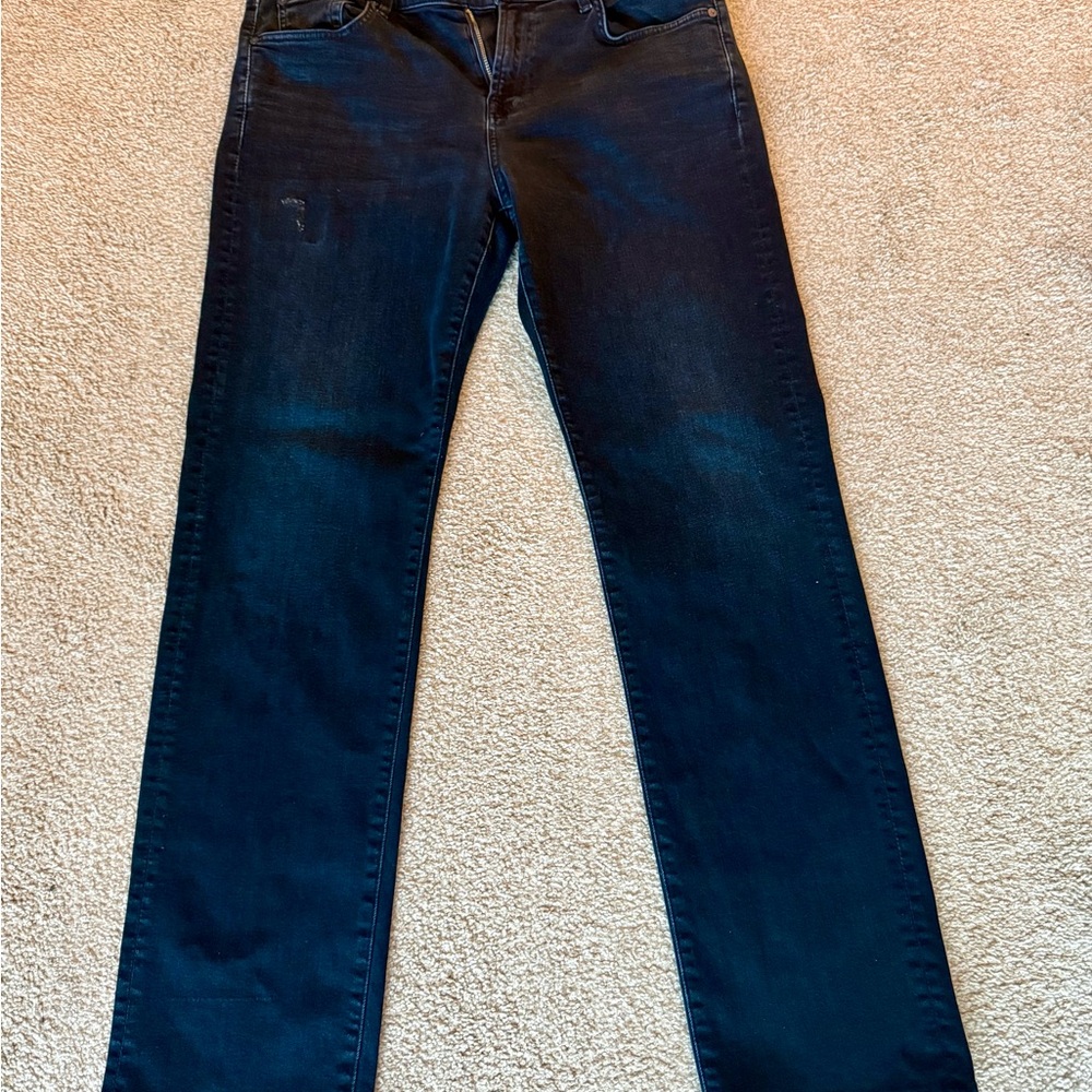 7 For All Mankind Dark Austyn Blue Men's Straight Leg Jeans